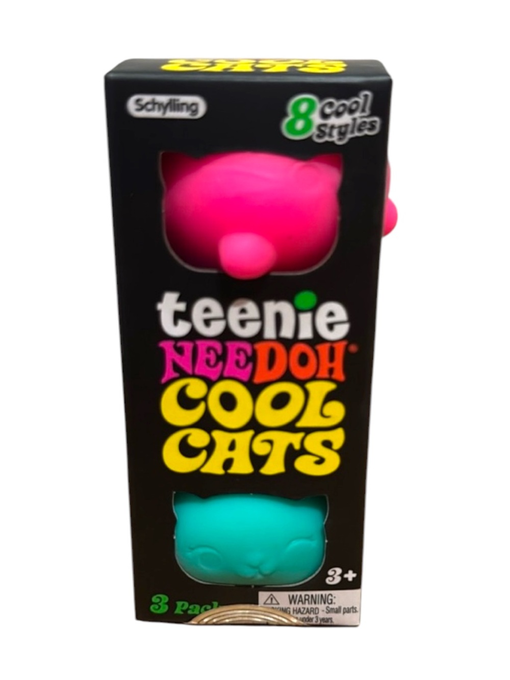 NeeDoh Teenie Cool Cats Pack of 3 Viral Stress Squish Toys Schylling  NIB